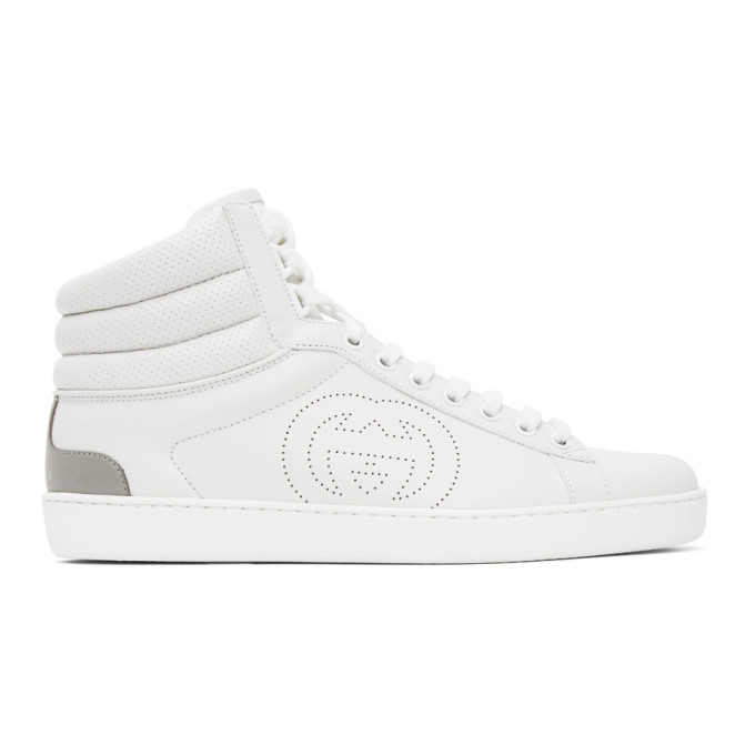 Photo: Gucci White Ace High-Top Sneakers