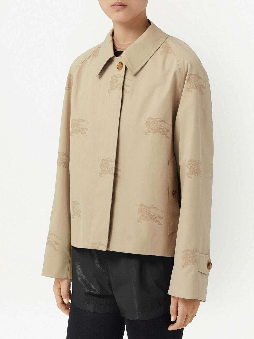 BURBERRY - Allover Logo Cotton Jacket Burberry