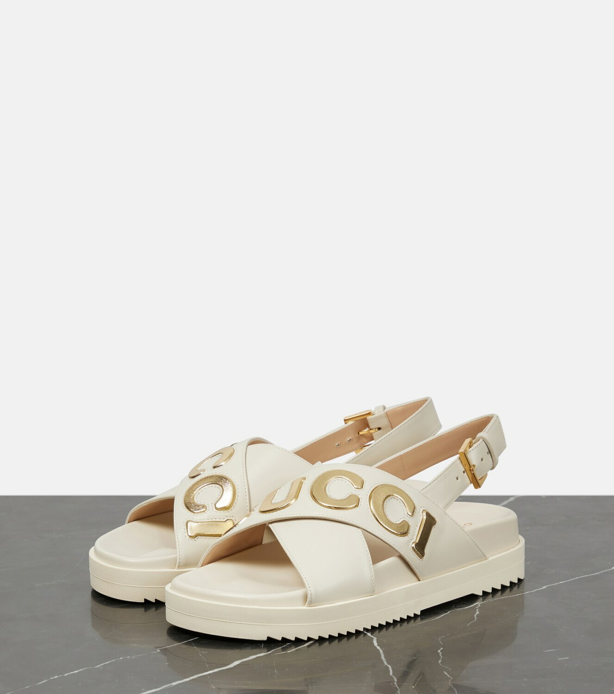 Gucci Embellished leather sandals Gucci