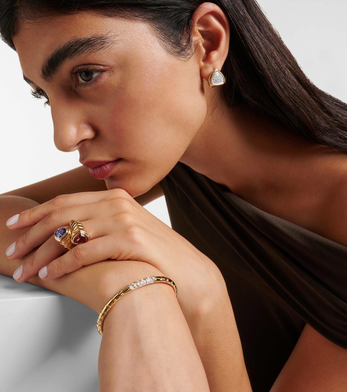Marina B Ondine 18kt gold bangle with diamonds