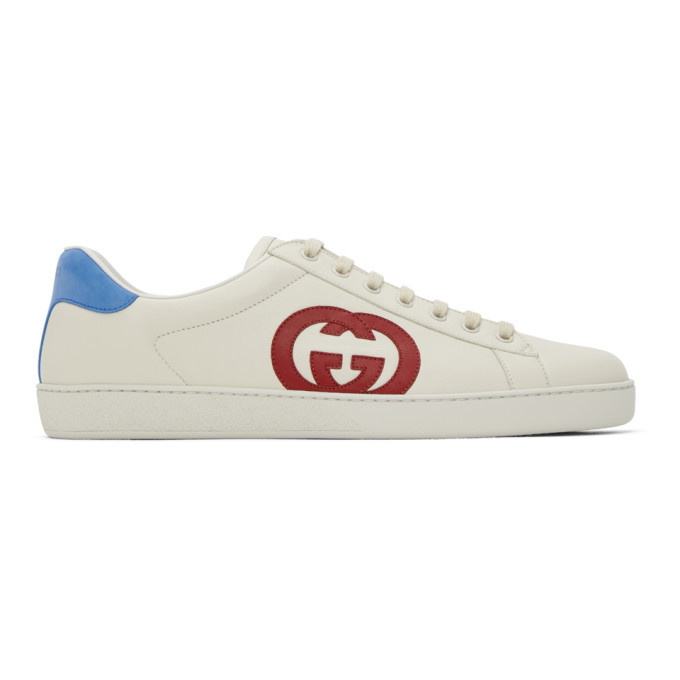 Photo: Gucci White GG Ace Low-Top Sneakers