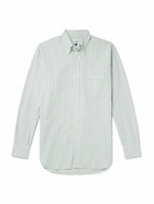 Kingsman - Button-Down Collar Striped Cotton Oxford Shirt - Green
