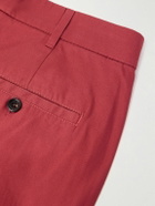 Dunhill - Slim-Fit Straight-Leg Pleated Cotton-Gabardine Chinos - Red