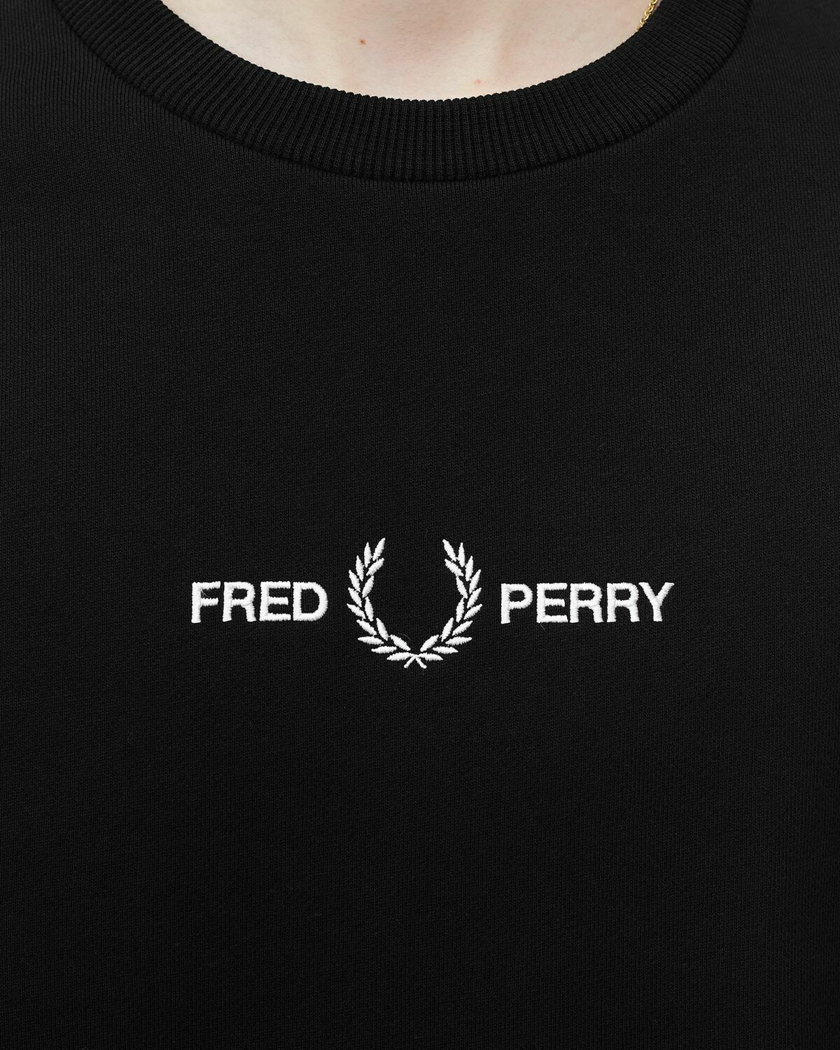 Fred Perry Embroidered Sweatshirt Black Mens Sweatshirts Fred