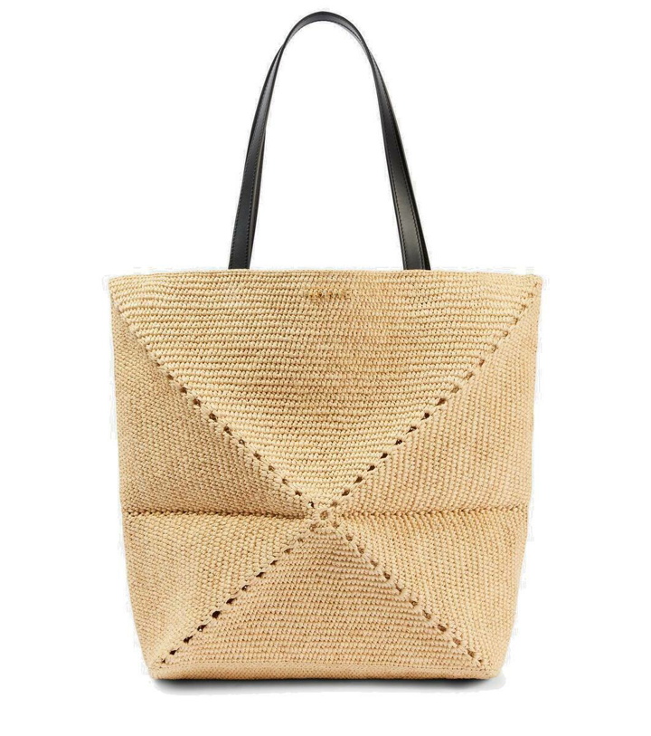 Photo: Loewe Puzzle Fold XL raffia tote bag