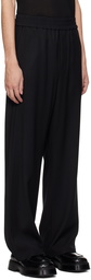 AMI Paris Black Elasticized Waist Trousers