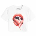 Fiorucci Women's Mouth Print Cropped T-Shirt in White
