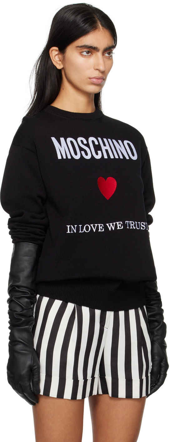 Moschino Black Embroidered Sweatshirt