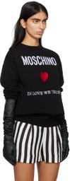 Moschino Black Embroidered Sweatshirt