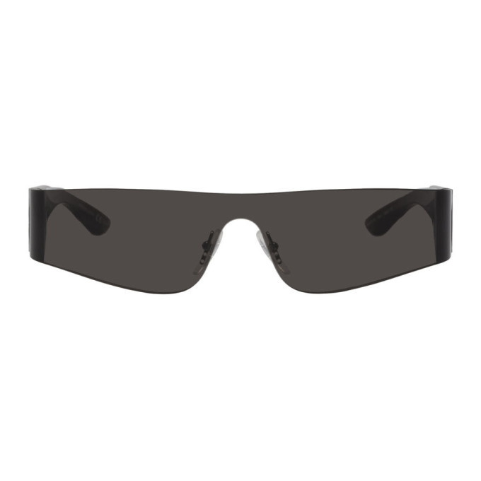 Photo: Balenciaga Black Mono Rectangle Sunglasses