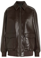 Anine Bing Kelanie Leather-blend Jacket Dark Brown