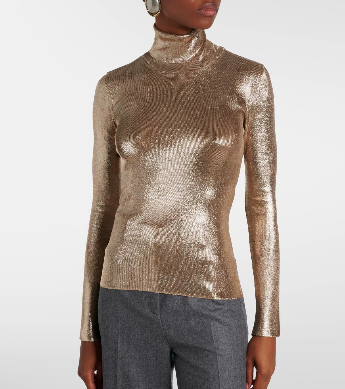 Tom Ford Metallic knit turtleneck sweater