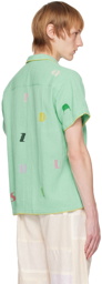 HARAGO Green Embroidered Shirt