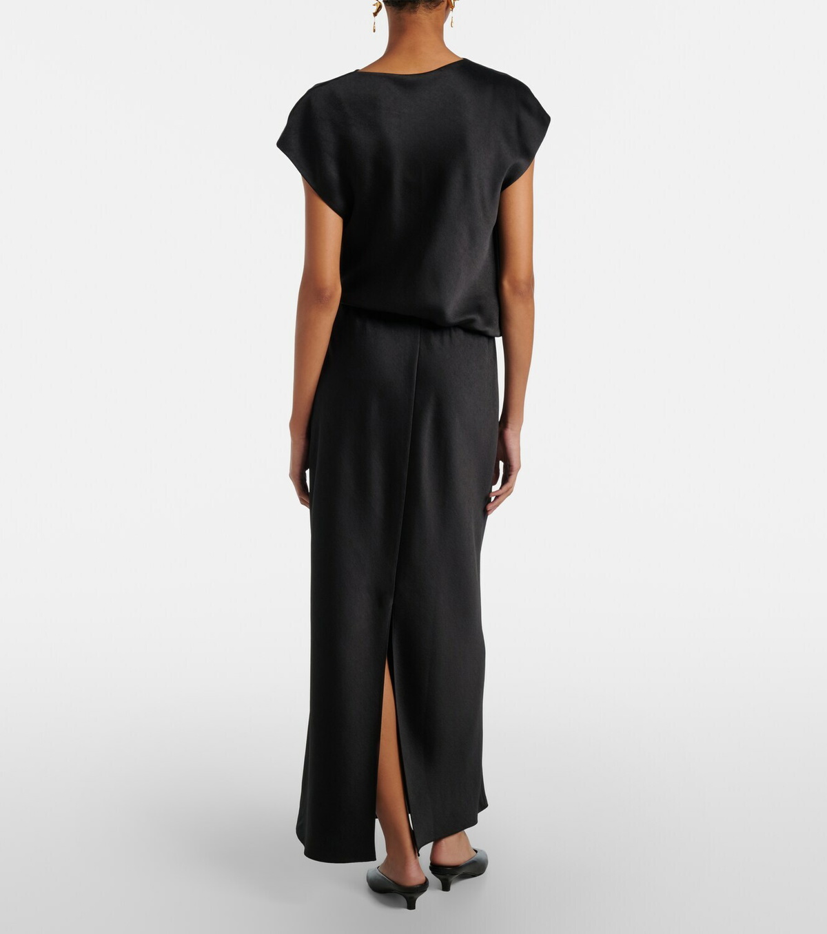 Vince Draped satin midi dress