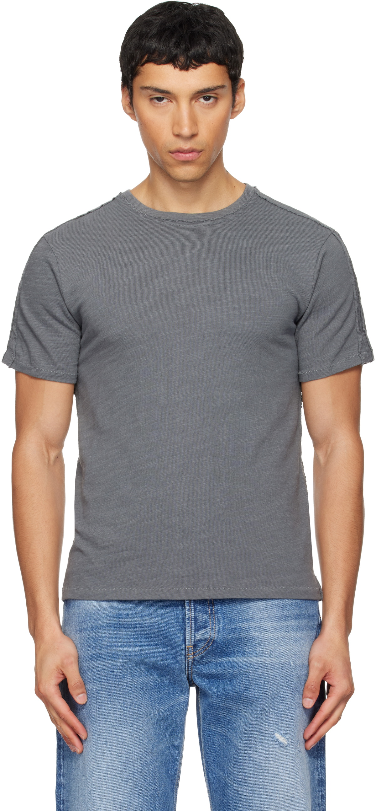 rag & bone Gray Raw-Edge Flame T-shirt