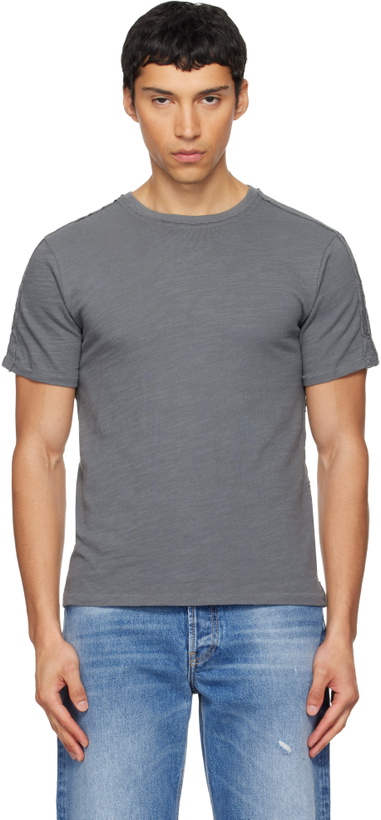 Photo: rag & bone Gray Raw-Edge Flame T-shirt