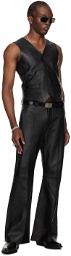 LU'U DAN SSENSE Exclusive Black Tailored Leather Vest