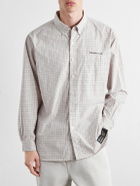 Neighborhood - Logo-Embroidered Checked Cotton-Poplin Shirt - White
