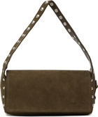 OPEN YY Brown Suede Stud Duffle Bag