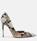 Paris Texas Vera snake-effect leather pumps