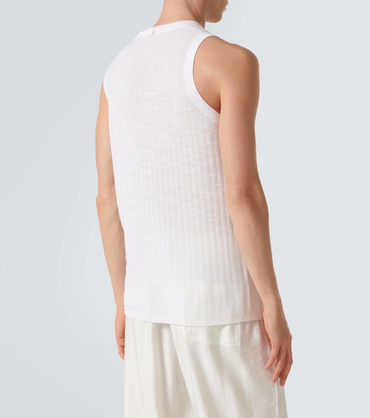 Frescobol Carioca Prado cotton and linen-blend tank top