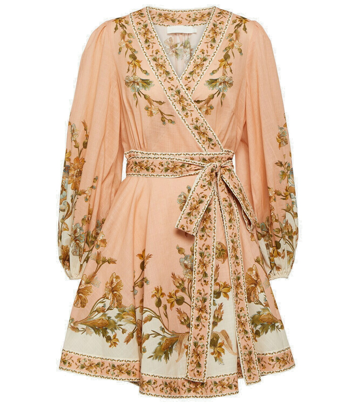 関税・送料込み【Zimmermann】コットン ミディ丈ラップドレス Zimmermann Chintz Wrap floral cotton minidress Zimmermann