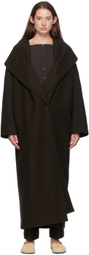 GIA STUDIOS Brown Shawl Lapel Coat