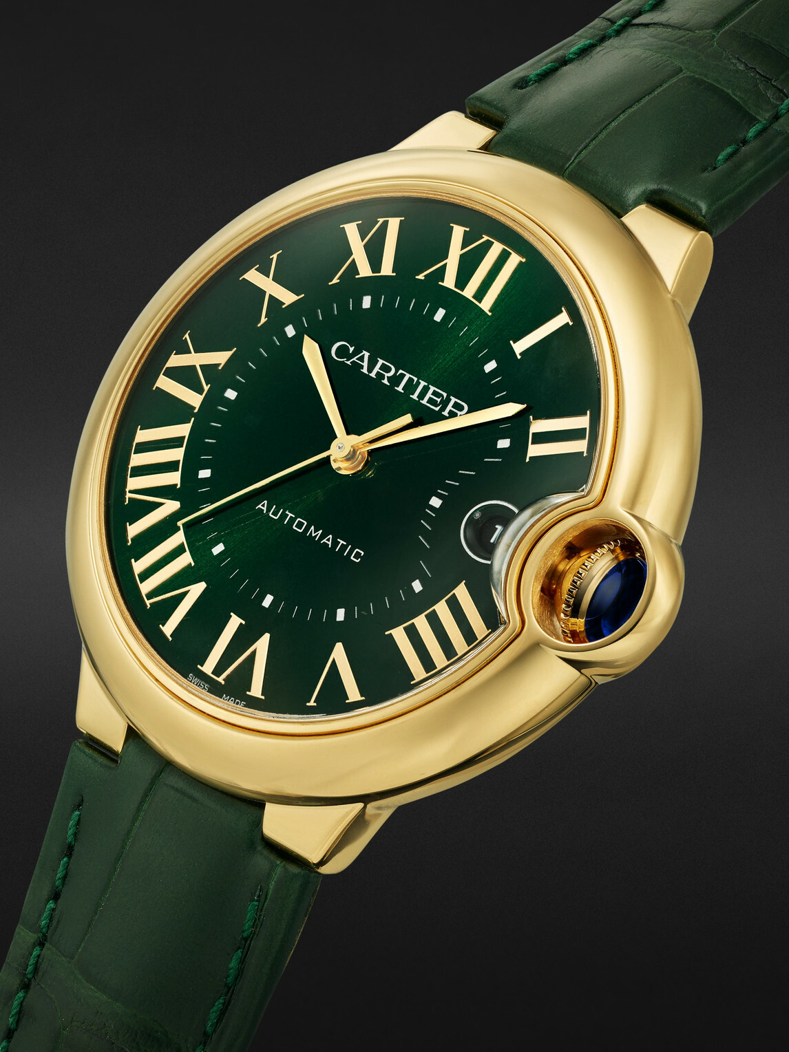 Cartier - Ballon Bleu de Cartier Automatic 40mm 18-Karat Gold and Alligator Watch, Ref. No. CRWGBB0062