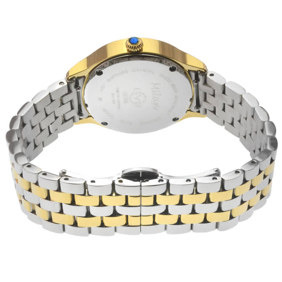GV2 by Gevril Milan Quartz Diamond White Dial Ladies Watch 12163B