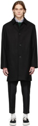 Maison Kitsuné Black Wool Bill Coat