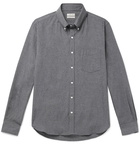 DE BONNE FACTURE - Button-Down Collar Cotton-Flannel Shirt - Gray