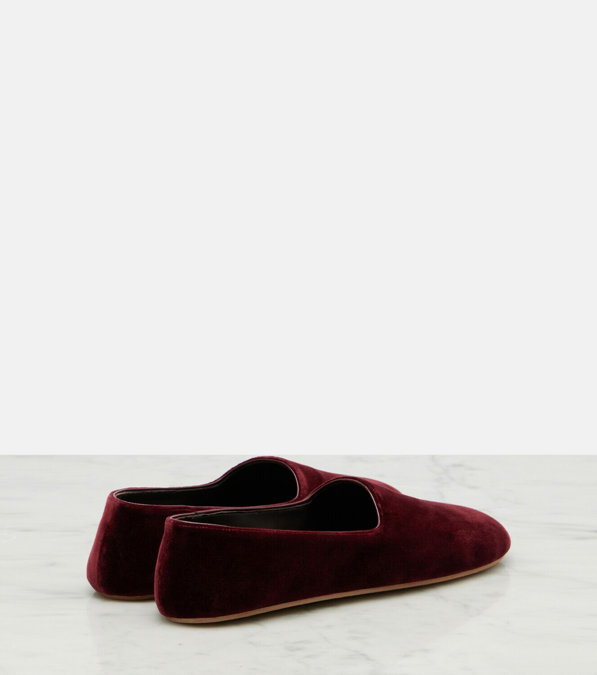 The Row Ponti velvet slip-on shoes