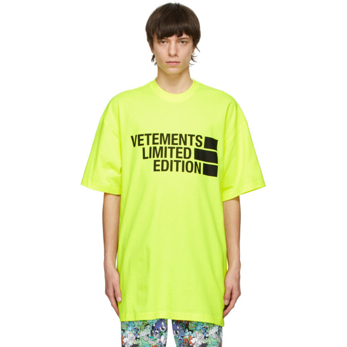 VETEMENTS Yellow Big Logo Limited Edition T-Shirt Vetements