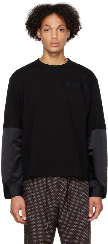 Photo: sacai Black Mix Long Sleeve T-Shirt