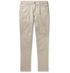 Altea - Bowery Tapered Pleated Linen-Blend Trousers - Neutrals