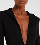 Mugler Hooded jersey bodysuit