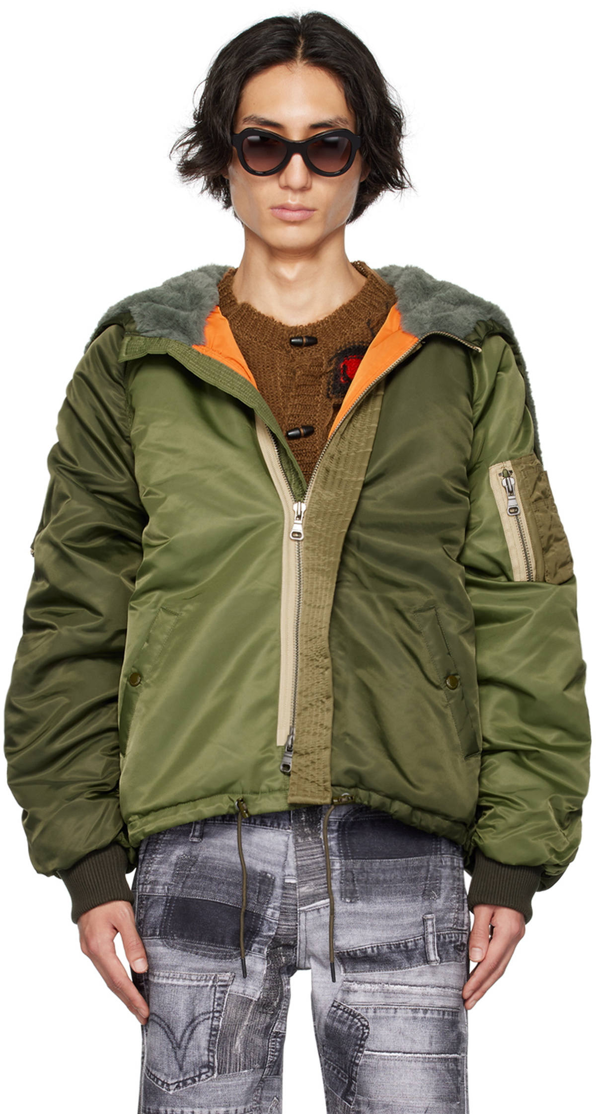 Andersson Bell Khaki Insulated Bomber Jacket Andersson Bell