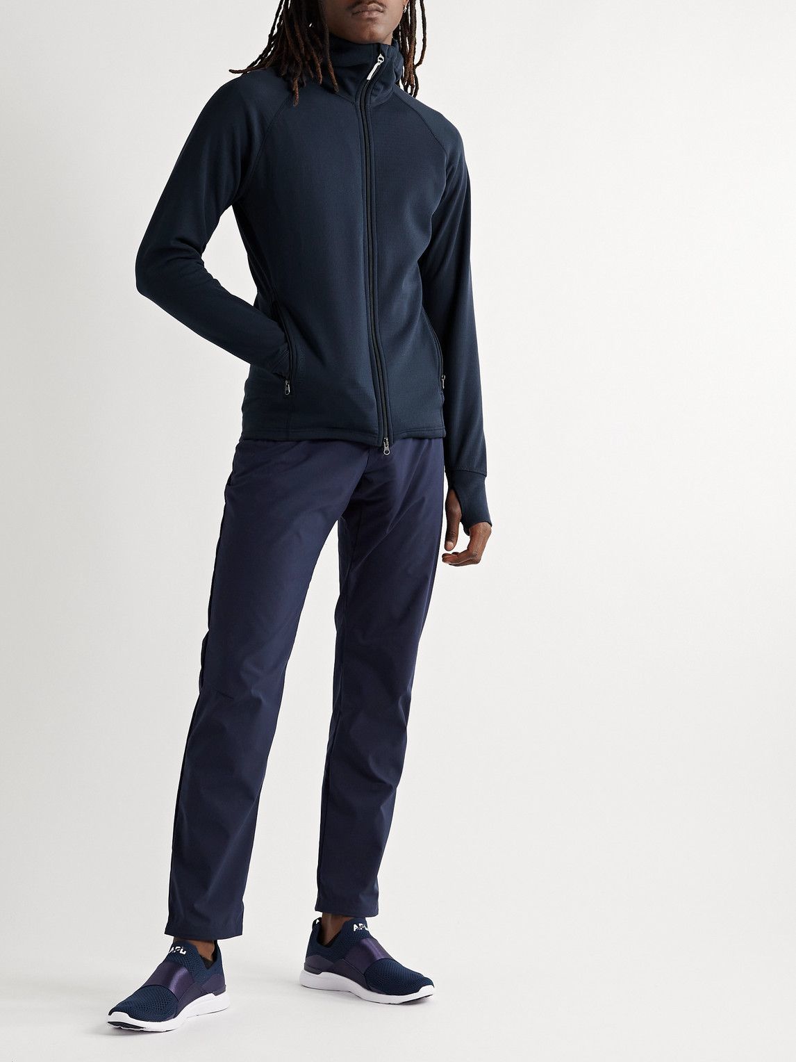 Houdini - Mono Air Hooded Recycled Stretch-Jersey Jacket - Blue