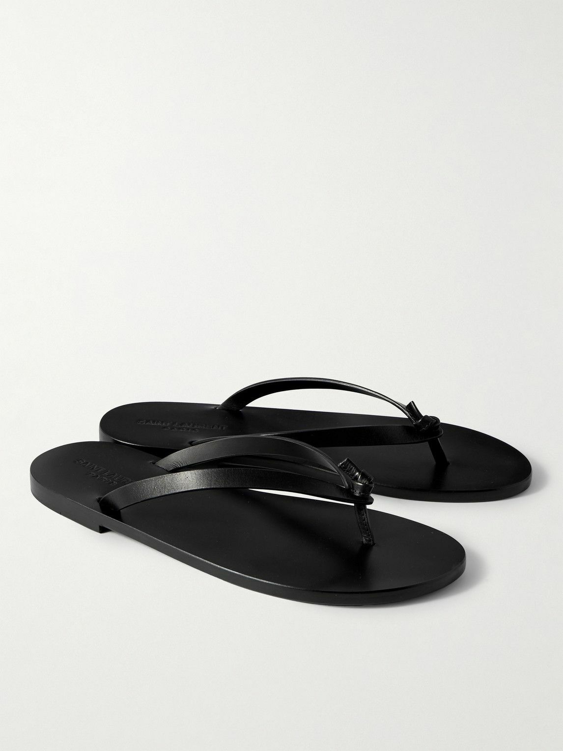 サンダル・ミュール Saint Laurent Black Leather Sandals SAINT LAURENT - Leather Sandals - Black Saint Laurent