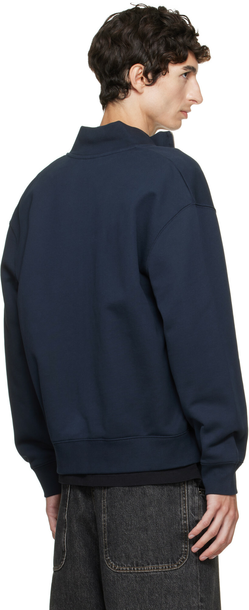 Maison Kitsuné Navy Fox Head Zipped Comfort Sweatshirt