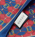 Gucci - Printed Silk-Twill Pocket Square - Navy