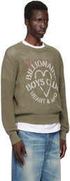 Billionaire Boys Club Khaki Heart & Mind Stencil Logo Sweater