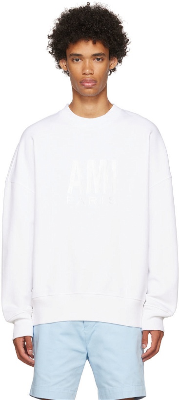 Photo: AMI Paris White Paris Sweatshirt
