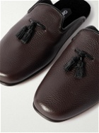 TOM FORD - Winston Full-Grain Leather Tasselled Slippers - Brown