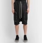 Rick Owens - Basket Blistered-Leather Drawstring Shorts - Black
