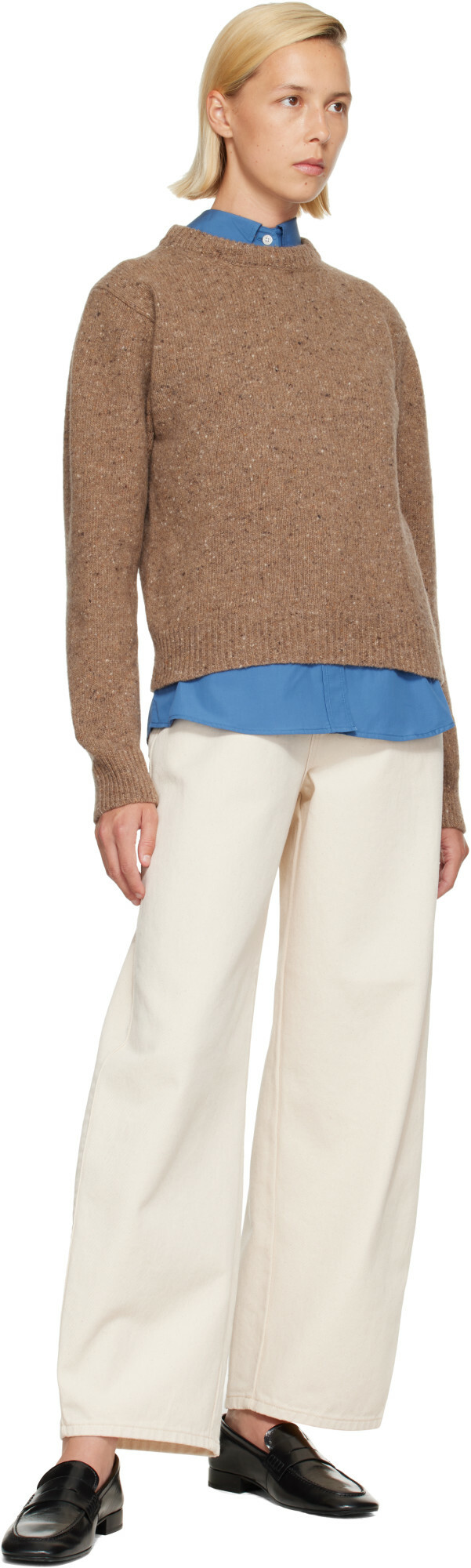 Róhe White Berber Barrel Leg Jeans