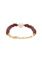 Anni LU Rodeo Beaded 18kt Gold-plated Bracelet - Burgundy - One Size