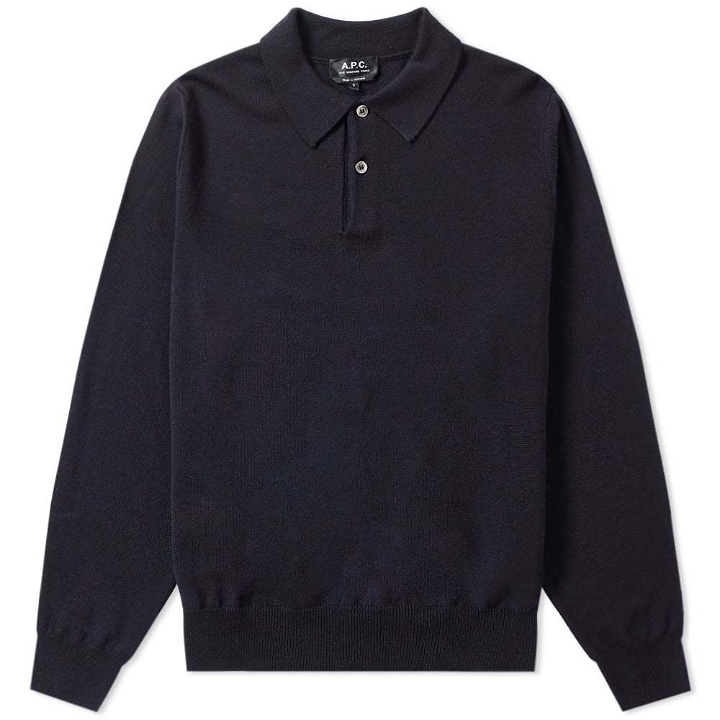 Photo: A.P.C. Long Sleeve Jay Knitted Polo