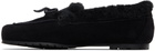 Aeyde Black Jasper Shearling Loafers