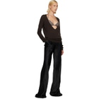 Rick Owens Brown Tower Extreme V-Neck Sweater